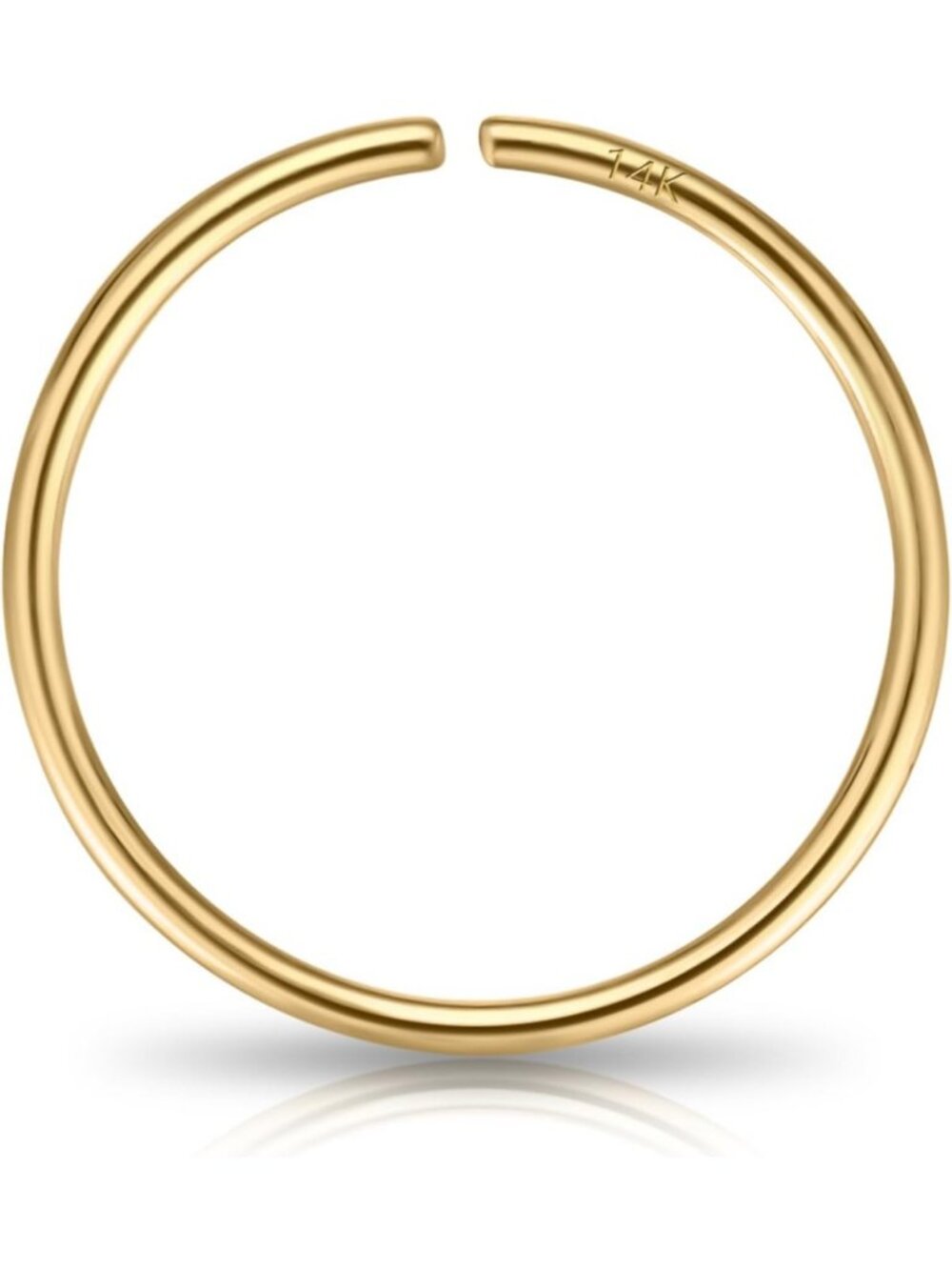 14K Gold Thin Nose Ring Hoop for Women, 8mm, 22G, Elegant & Lightweight Jewelry